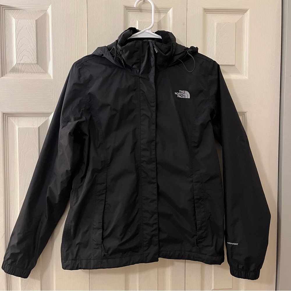 The Northface Women’s DryVent Hooded Windbreaker Rain Jacket- Black